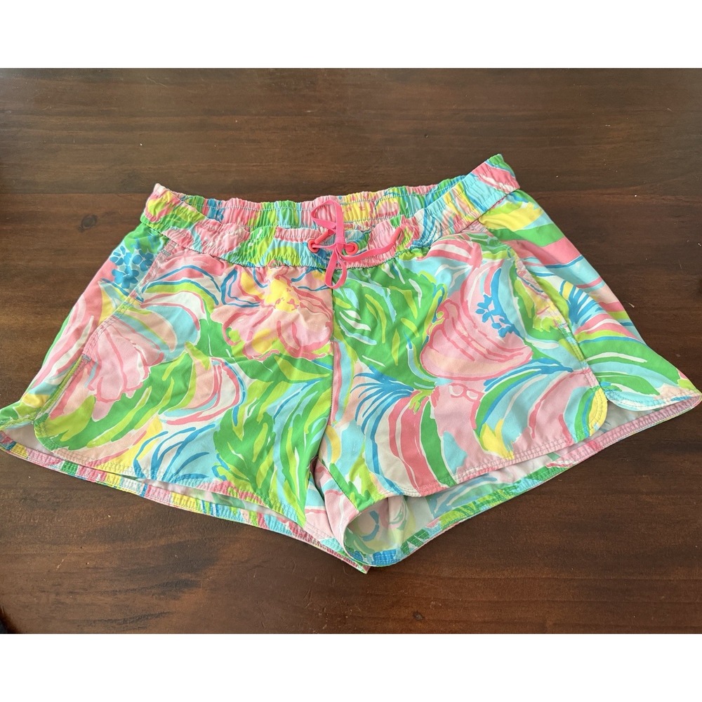 Lilly Pulitzer Luxletic Shorts So A Peeling Floral Print Lightweight Women's S